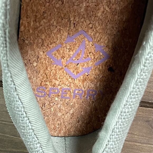 Sperry Women's Crest Vibe Baja Sneakers Size 9 Light Green Canvas - Picture 13 of 15